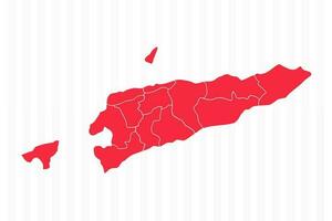 States Map of East Timor With Detailed Borders vector