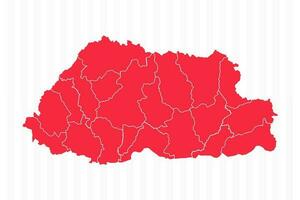 States Map of Bhutan With Detailed Borders vector