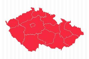 States Map of Czech Republic With Detailed Borders vector