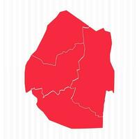 States Map of Eswatini With Detailed Borders vector
