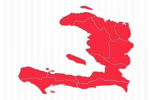 States Map of Haiti With Detailed Borders vector