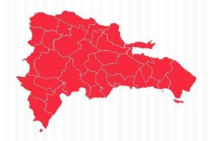 States Map of Dominican Republic With Detailed Borders vector