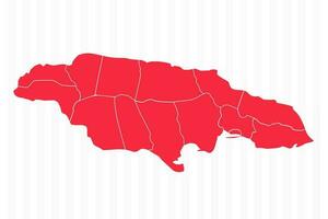 States Map of Jamaica With Detailed Borders vector