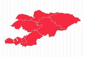 estados mapa de Kirguistán con detallado fronteras vector