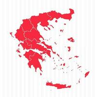 States Map of Greece With Detailed Borders vector