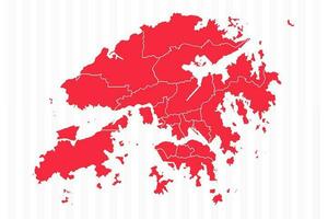 States Map of Hong Kong With Detailed Borders vector