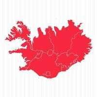 States Map of Iceland With Detailed Borders vector