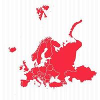 estados mapa de Europa con detallado fronteras vector