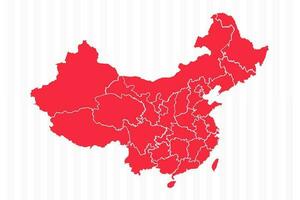 States Map of China With Detailed Borders vector