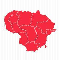 States Map of Lithuania With Detailed Borders vector