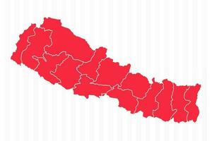 States Map of Nepal With Detailed Borders vector