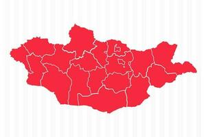 States Map of Mongolia With Detailed Borders vector