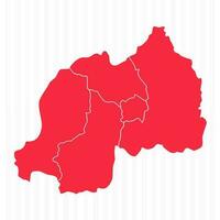 States Map of Rwanda With Detailed Borders vector