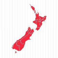 States Map of New Zealand With Detailed Borders vector