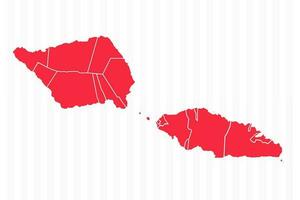 States Map of Samoa With Detailed Borders vector