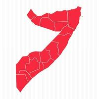 States Map of Somalia With Detailed Borders vector