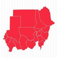 States Map of Sudan With Detailed Borders vector