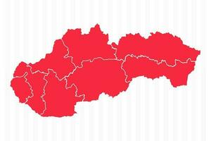 States Map of Slovakia With Detailed Borders vector