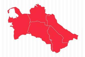 States Map of Turkmenistan With Detailed Borders vector