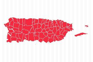 estados mapa de puerto rico con detallado fronteras vector