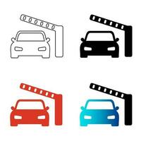 Abstract Barrier and Car Silhouette Illustration vector