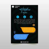 Abstract Beautiful Circular Dotted Black Flyer Template vector