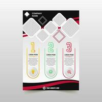 Abstract Black and Red Curved Business Flyer Template vector