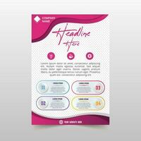 Abstract Beautiful Pink Fluid Flyer Template vector