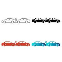 Abstract Car Accident Silhouette Illustration vector