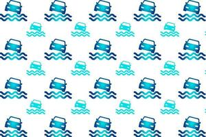 Abstract Car Falling Into Water Pattern Background vector