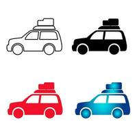 Abstract Car With Luggage Silhouette Illustration vector