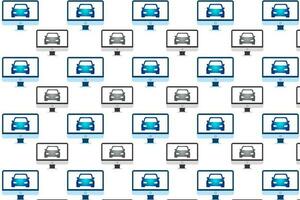 Abstract Car on Computer Pattern Background vector