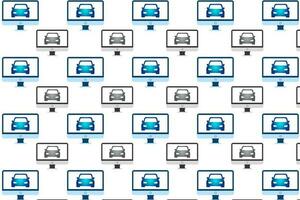 Abstract Car on Computer Pattern Background vector