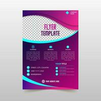 Abstract Elegant Gradient Pink Blue Flyer Template With Curves vector