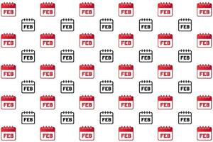 Abstract February Month Pattern Background vector