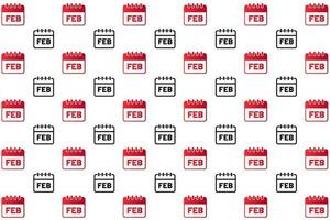 Abstract February Month Pattern Background vector