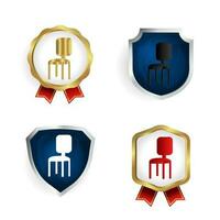 Abstract Flat Chair Badge and Label Collection vector