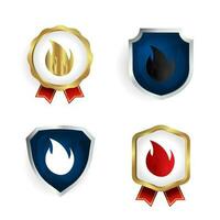 Abstract Flame Badge and Label Collection vector
