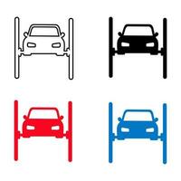 Abstract Hydraulic Car Lift Silhouette Illustration vector