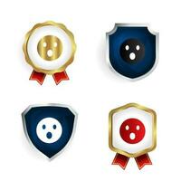 Abstract Hushed Face Badge and Label Collection vector