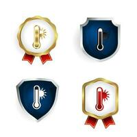 Abstract Heat Badge and Label Collection vector