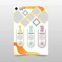 Abstract Modern White and Orange Curved Flyer Template vector