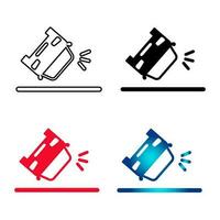 Abstract Overturned Car Silhouette Illustration vector