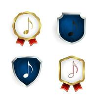 Abstract Music Note Badge and Label Collection vector