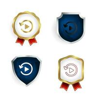 Abstract Reply Video Badge and Label Collection vector