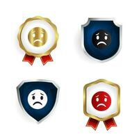 Abstract Sad Face Badge and Label Collection vector