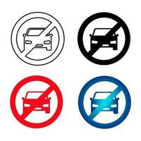 Abstract Stop Car Silhouette Illustration vector