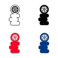 Abstract Stack of Wheels Silhouette Illustration vector