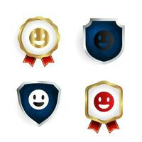 Abstract Smiley Face Badge and Label Collection vector