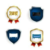 Abstract Sofa Chair Badge and Label Collection vector